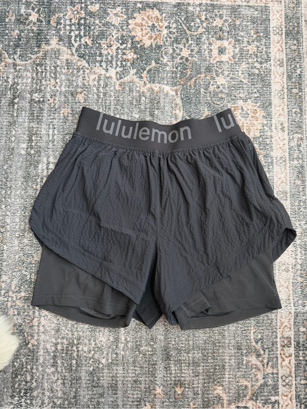 lululemon Charcoal Two‑Layer Athletic Shorts